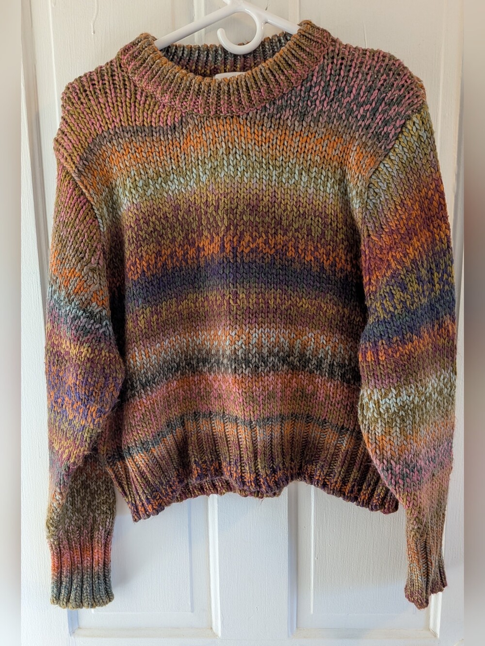 APRICOT Multitone Striped Crew Neck Sweater — Autumn Mix